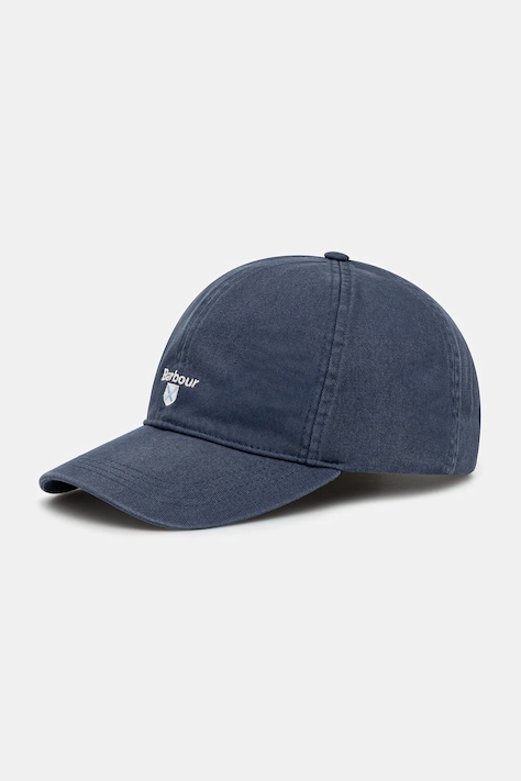 Barbour czapka z daszkiem bawełniana Sports Caps kolor niebieski z aplikacją MHA0274