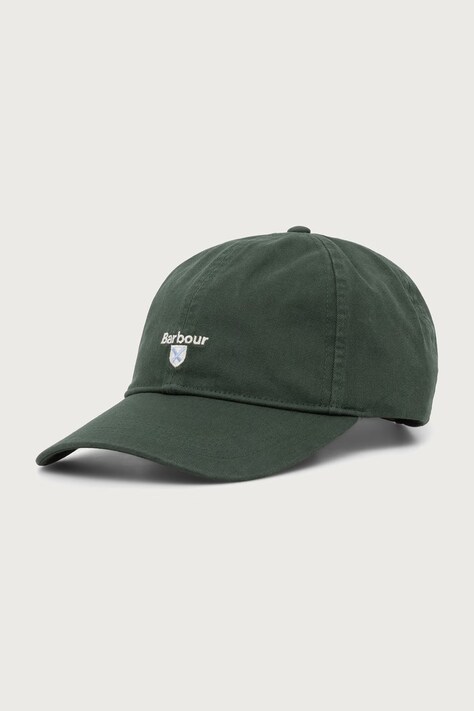 Barbour Czapka bejsbolówka męska bawełniana zielona MHA0274