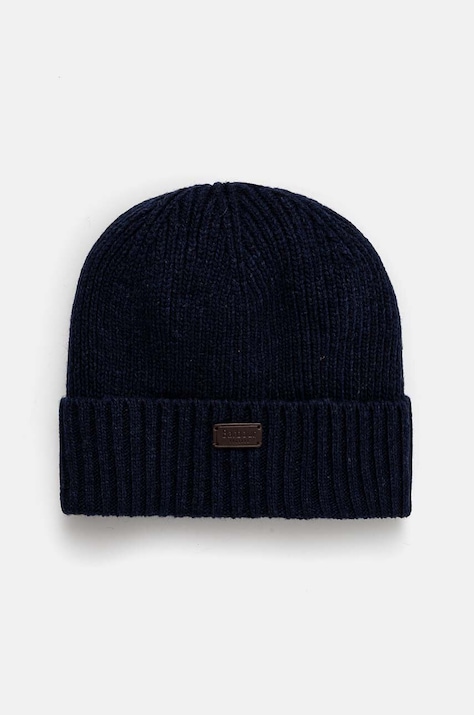 Barbour caciula de lana culoarea albastru marin, de lana, din tricot gros