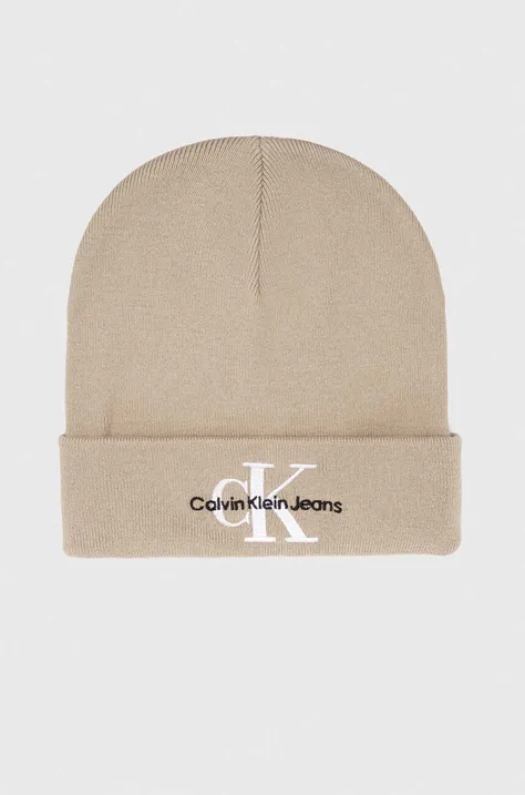 Βαμβακερό καπέλο Calvin Klein Jeans χρώμα: μπεζ