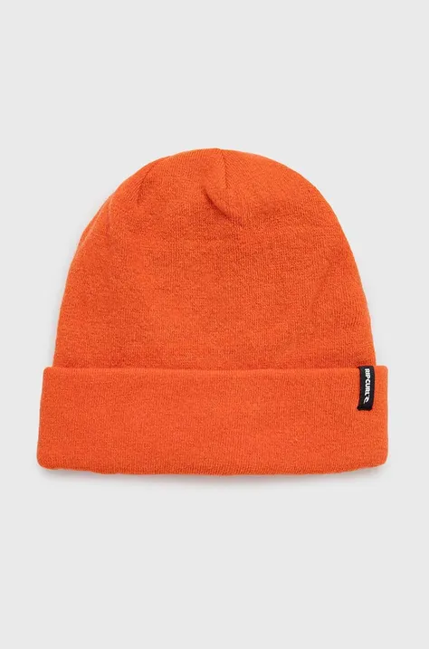Rip Curl czapka z domieszką wełny kolor pomarańczowy z grubej dzianiny