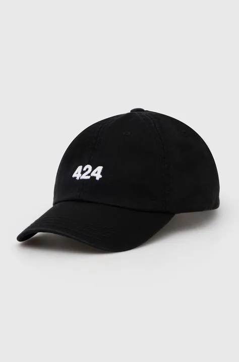 424 czapka z daszkiem bawełniana kolor czarny z aplikacją 35424L02.236585