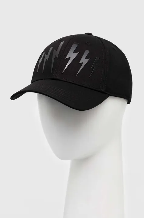 Neil Barett șapcă BOLT culoarea negru, cu imprimeu, PBCP320B.C9501.0101