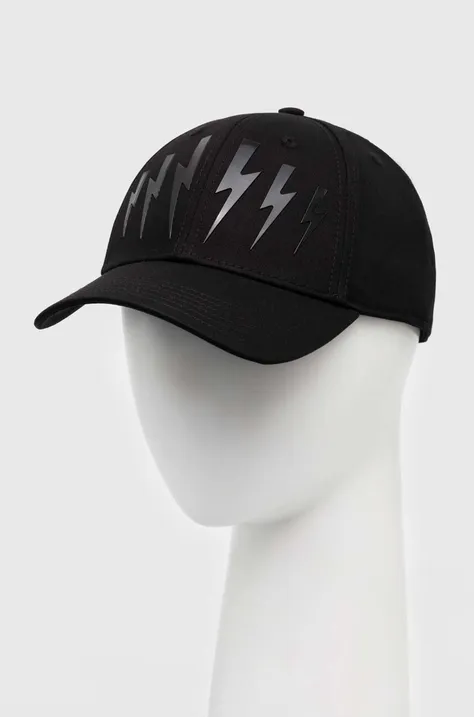 Neil Barett baseball cap BOLT black color PBCP320B.C9501.0101