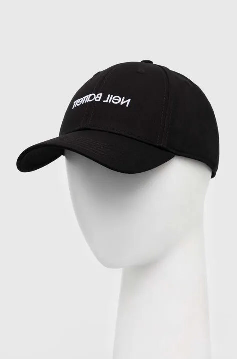 Neil Barett czapka z daszkiem LOGO CAP kolor czarny z aplikacją PBCP320C.C9503.524