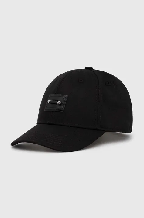 Шапка с козирка Neil Barett TWILL SIX PANELS CAP в черно с апликация PBCP320D.V9502.01