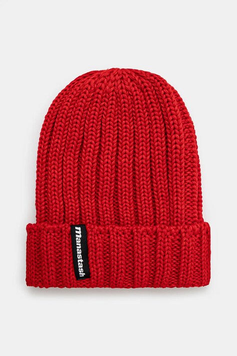Kapa Manastash 90'S Logo Beanie Ii boja: crvena, od debelog pletiva, 7923974005