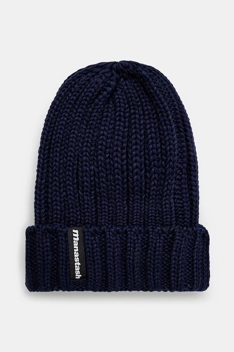 Manastash czapka 90'S Logo Beanie Ii kolor granatowy z grubej dzianiny 7923974005
