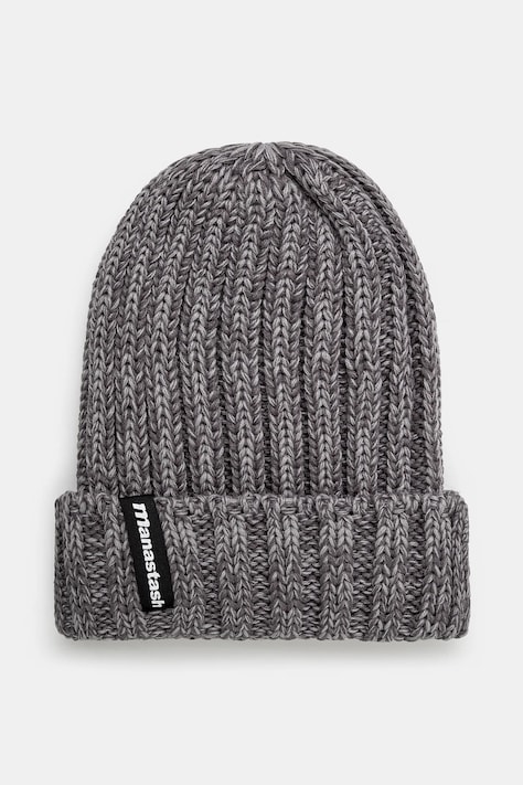 Manastash czapka 90'S Logo Beanie Ii kolor szary z grubej dzianiny 7923974005