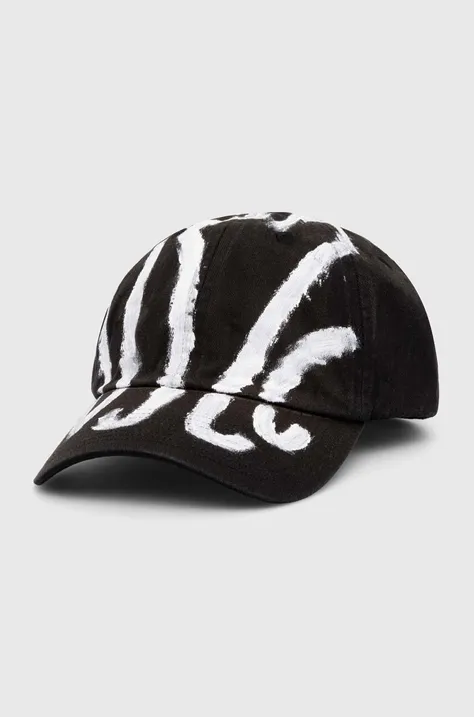 Βαμβακερό καπέλο του μπέιζμπολ 032C Spiderleg Tag Cap χρώμα: μαύρο, FW23-A-0030