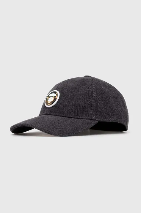 AAPE șapcă de baseball din bumbac Cotton Denim culoarea negru, cu imprimeu, ACP5222