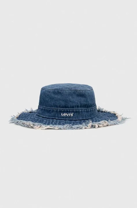 Levi's kapelusz jeansowy kolor niebieski bawełniany