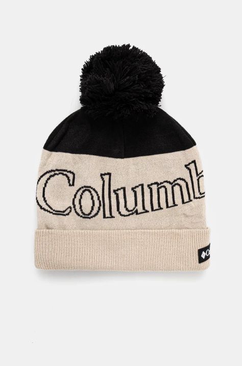 Columbia caciula culoarea bej, din tricot gros