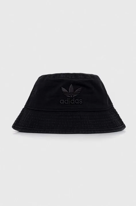 Шляпа из хлопка adidas Originals цвет чёрный хлопковый