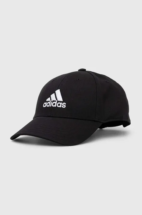 Bombažna bejzbolska kapa adidas Performance črna barva