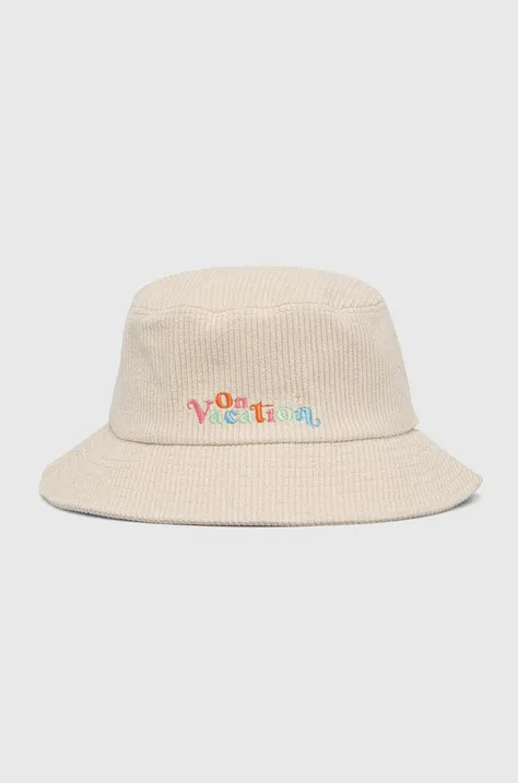 Бавовняний капелюх On Vacation колір бежевий з бавовни