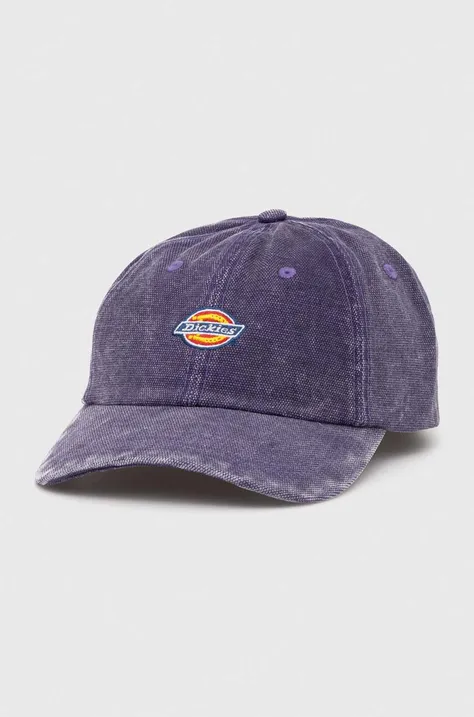 Dickies czapka z daszkiem bawełniana kolor fioletowy gładka