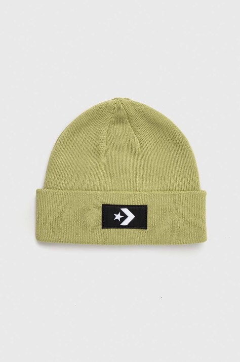 Converse caciula culoarea verde, din tricot gros