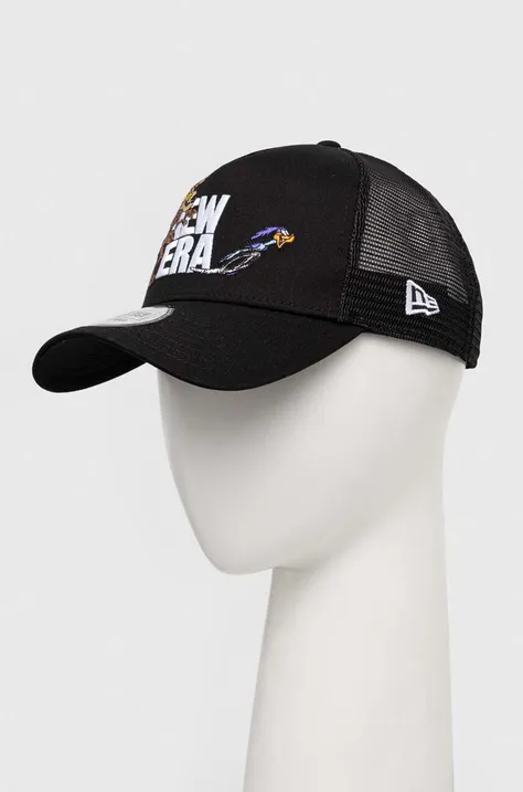 New Era czapka z daszkiem kolor czarny z aplikacją WILE E COYOTE
