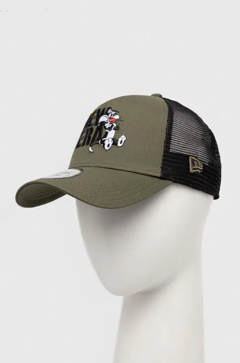 New Era czapka z daszkiem kolor zielony wzorzysta DAFFY DUCK