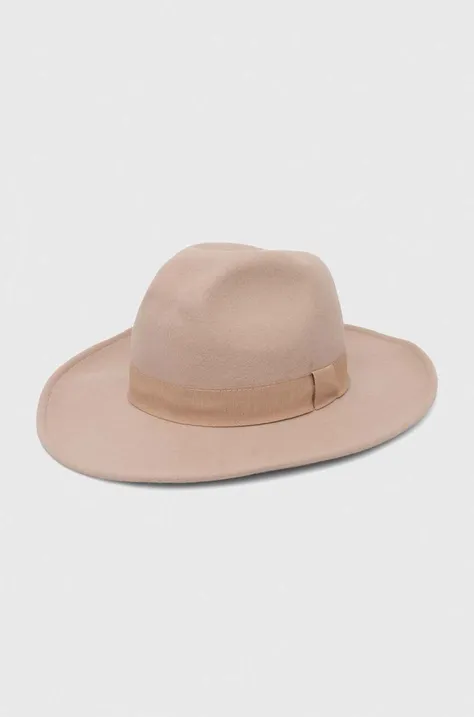 Шерстяная шляпа Sisley цвет розовый шерсть