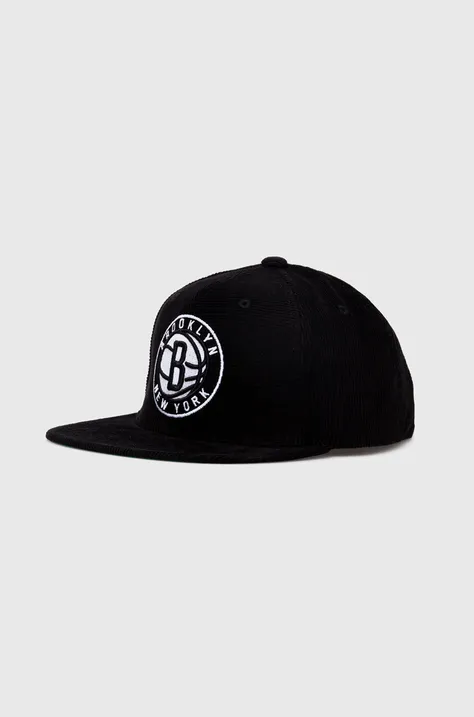 Βαμβακερό καπέλο του μπέιζμπολ Mitchell&Ness BROOKLYN NETS χρώμα: μαύρο
