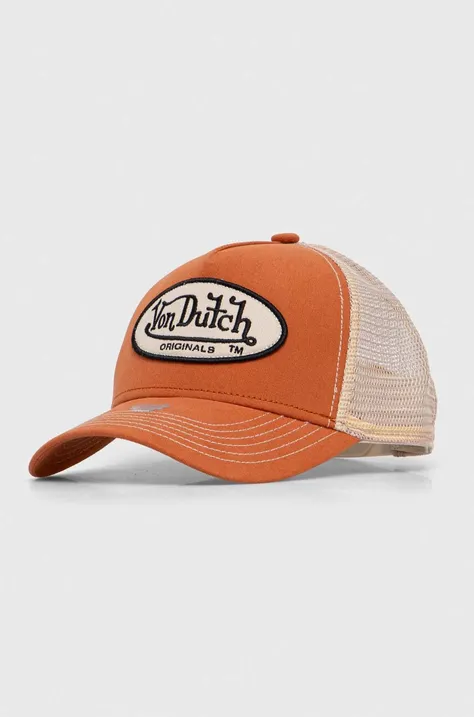 Von Dutch czapka z daszkiem kolor pomarańczowy wzorzysta