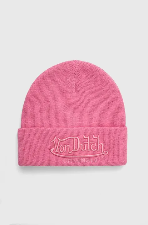 Von Dutch czapka kolor różowy