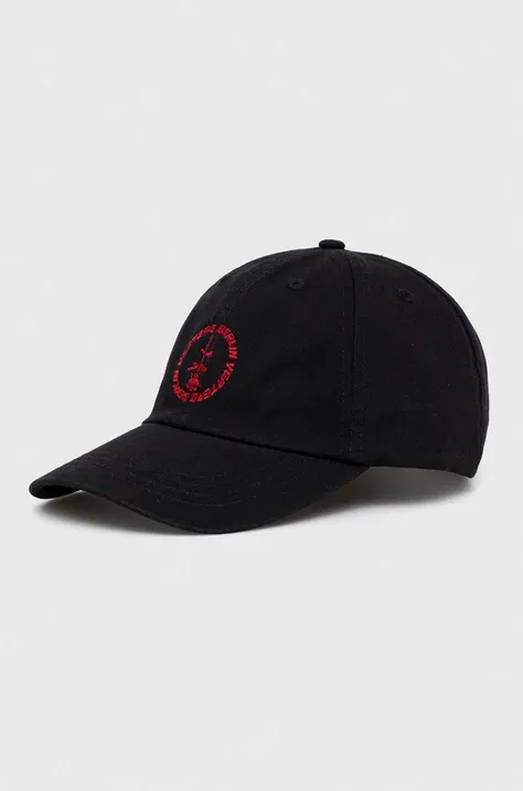 Vertere Berlin czapka z daszkiem bawełniana kolor czarny z aplikacją