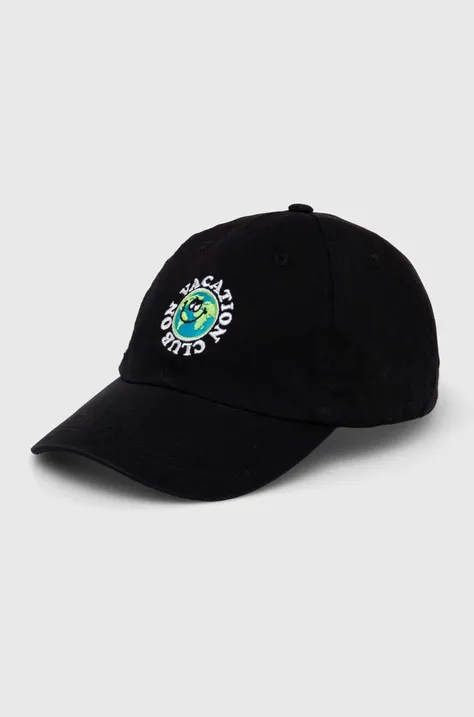 Βαμβακερό καπέλο του μπέιζμπολ On Vacation χρώμα: μαύρο