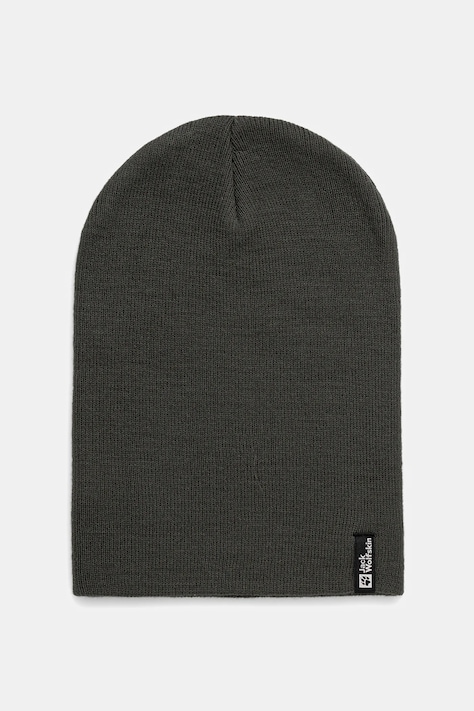 Čiapka Jack Wolfskin tmavomodrá farba, z hrubej pleteniny, 1903892