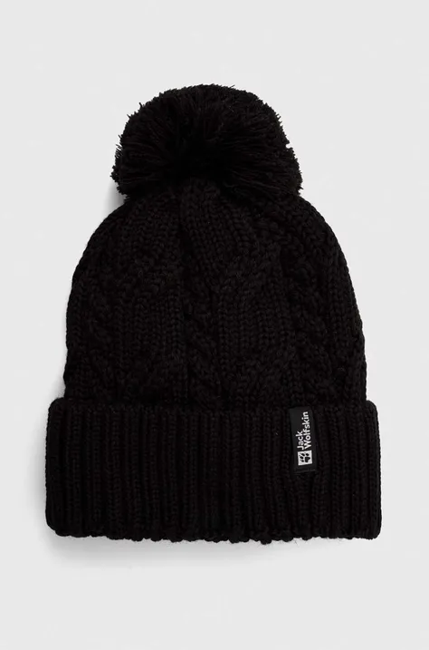 Καπέλο Jack Wolfskin Pompom χρώμα: μαύρο