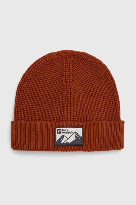Jack Wolfskin caciula culoarea rosu, din tricot gros