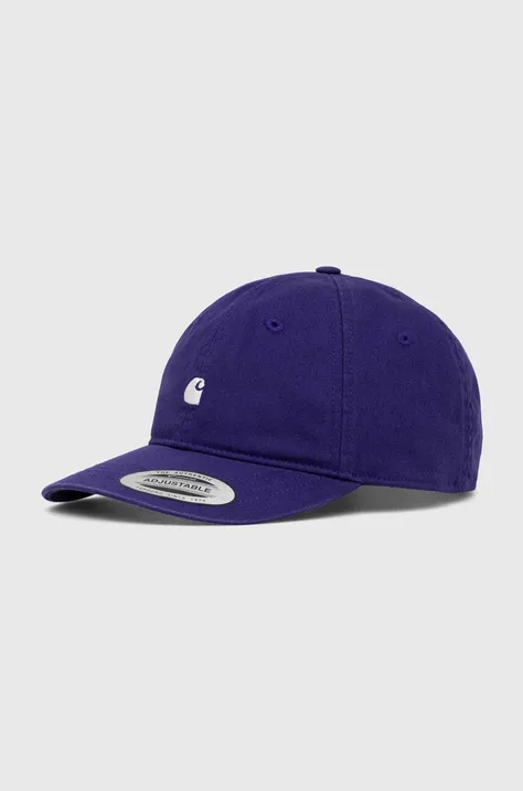 Хлопковая кепка Carhartt WIP цвет фиолетовый однотонная