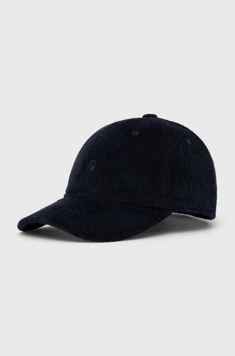 Carhartt WIP cotton baseball cap navy blue color