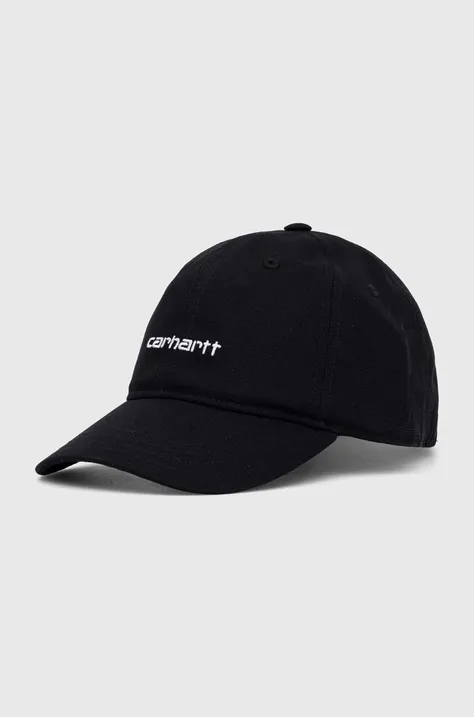 Carhartt WIP cotton baseball cap black color