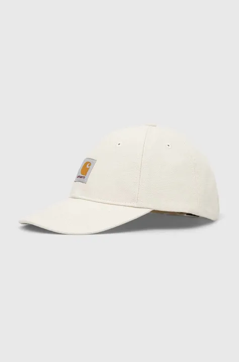 Carhartt WIP șapcă de baseball din bumbac culoarea bej, cu imprimeu