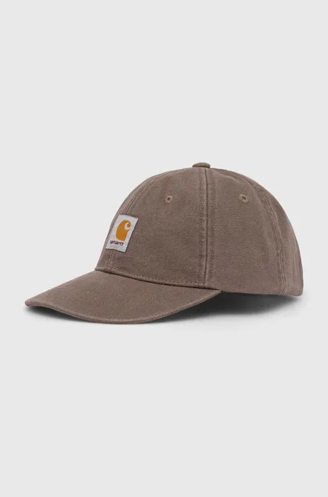 Хлопковая кепка Carhartt WIP цвет коричневый с аппликацией