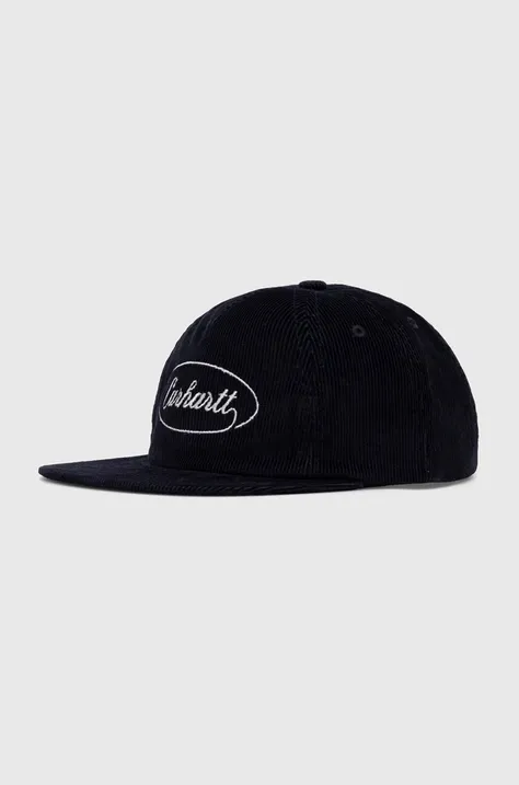 Carhartt WIP cotton baseball cap navy blue color