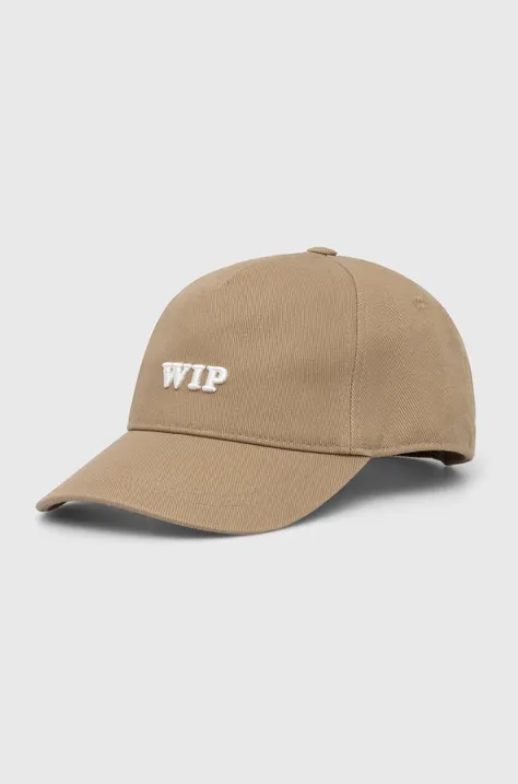 Βαμβακερό καπέλο του μπέιζμπολ Carhartt WIP χρώμα μπεζ