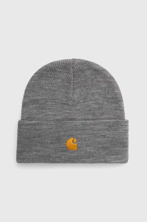 Шапка Carhartt WIP цвет серый из толстого трикотажа