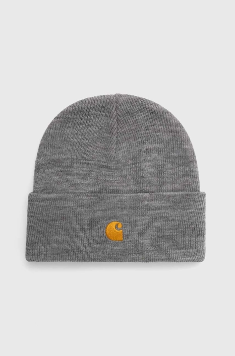 Carhartt WIP căciulă culoarea gri, din tricot gros