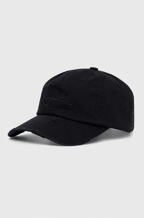 Bombažna bejzbolska kapa Karl Kani črna barva