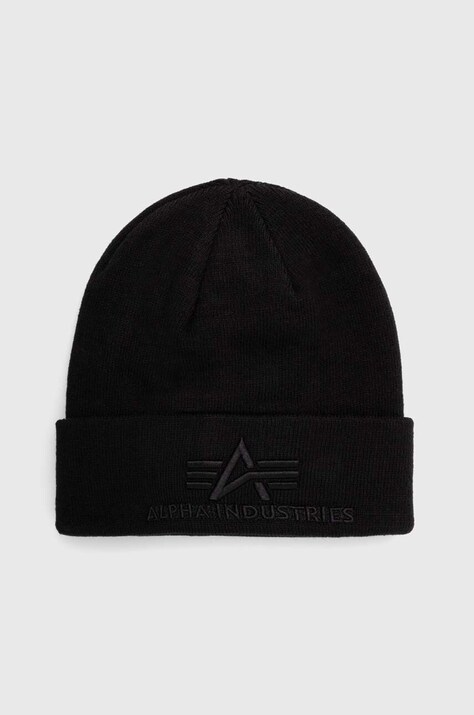 Alpha Industries caciula culoarea negru, din tesatura neteda