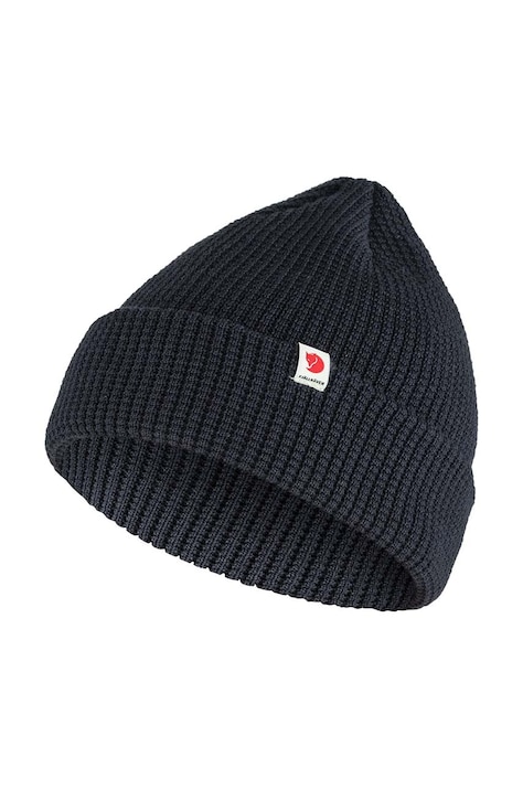 Шапка Fjallraven Tab в тъмносиньо с фина плетка