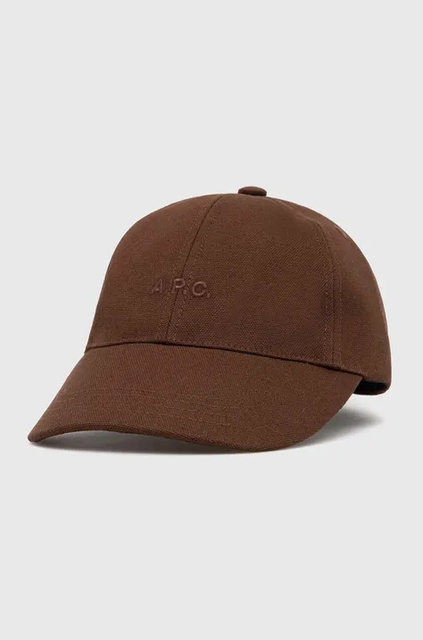 A.P.C. cotton baseball cap brown color