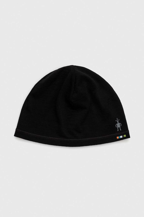 Шапка Smartwool Merino цвет чёрный из тонкого трикотажа шерсть