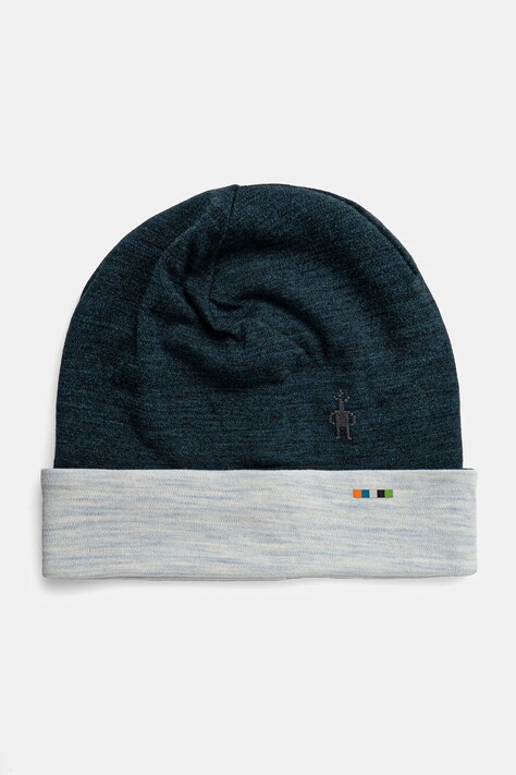 Obojstranná čiapka Smartwool Thermal Merino Reversible tyrkysová farba, z tenkej pleteniny, vlnená