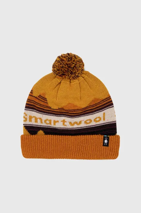 Kapa s primesjo volne Smartwool oranžna barva