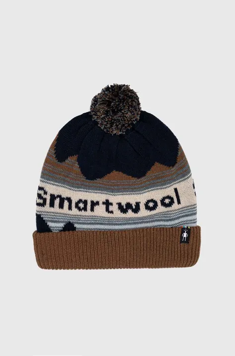Kapa s dodatkom vune Smartwool boja: smeđa, od debelog pletiva